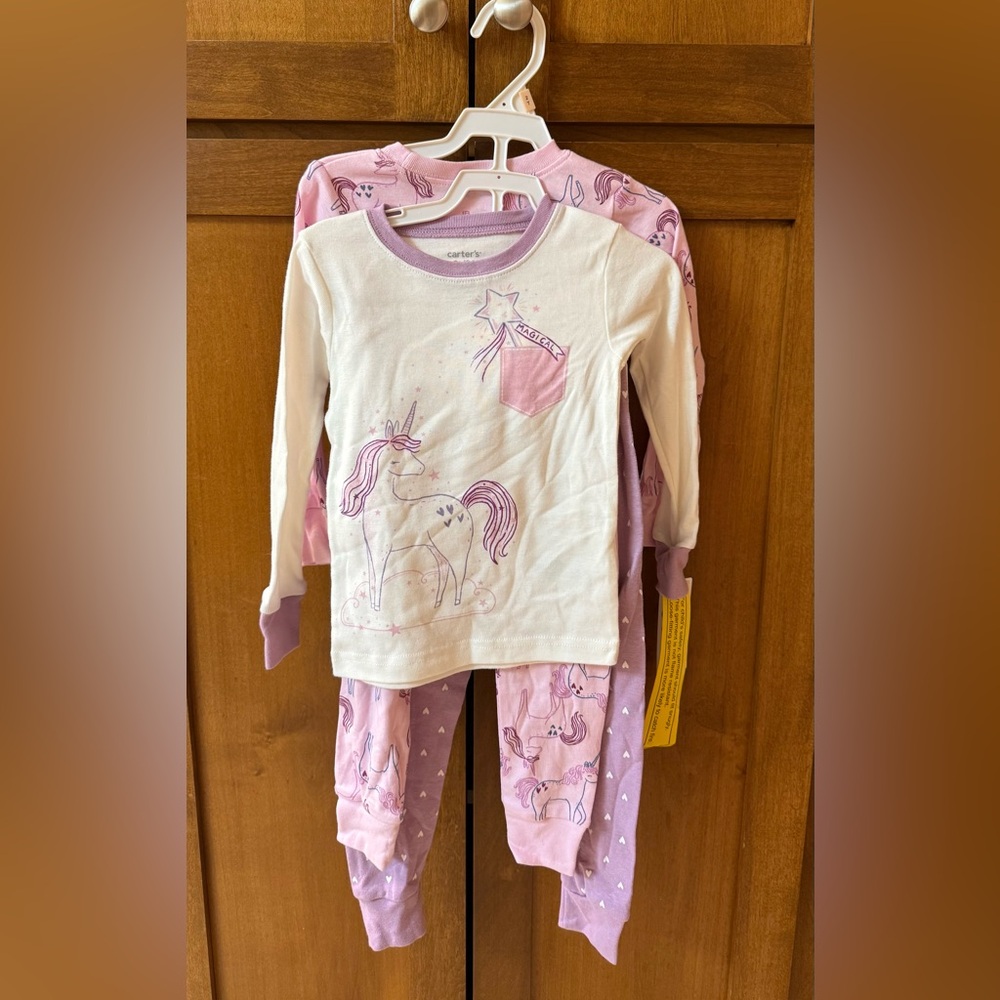Carter's Magical Unicorn Pajama Set - Pink and White